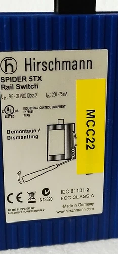Hirschmann Spider 5TX Network Switch 5Port PLC Controller Transducer Transmitter