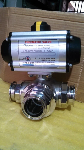 S-VALVE 3 way SS Ball Valve 50mm 1/4 Pneumatic Actuator Transducer Transmitter