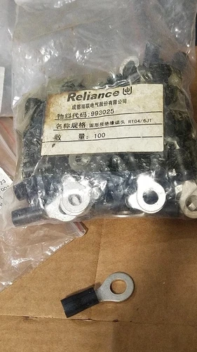 Reliance RTO4/6JT Ring Terminal Insulating Sleeves 4mm2 Connector Transduce