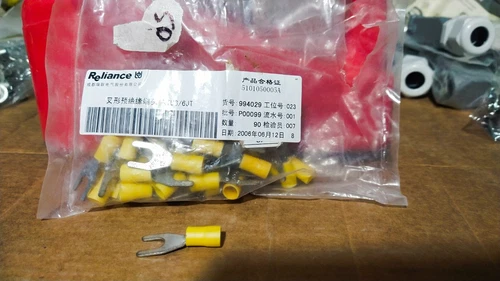 Reliance RTU6/6JT Fork Terminal Insulating Sleeves 6mm2 Connector Transduce