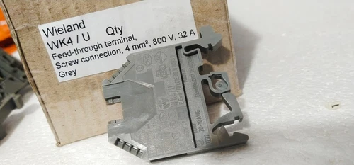 Wieland Grey WK 4 /U Feed Through Terminal Block, Single level 10-20AWG 600V