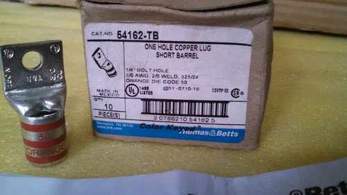 Thomas & Betts 54162-TB Copper Colour-Key Lugs Orange 50 Electrical Transducer