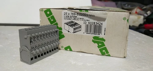 Wago 769-610/001-000 Male Cage Clamp Terminal Block 10Pole 32A 500V 4mm² Gray
