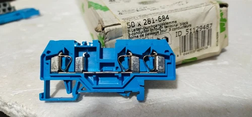 Wago 281-684 3Position Cage Clamp Terminal Block 30A 800V 4mm² Transducer
