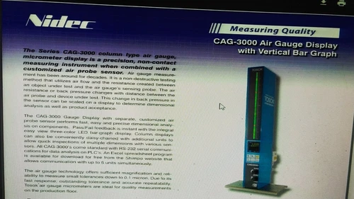 Nidec Tosok CAG3000 Column Air Gauge Micrometer Controller Transducer - Image 16