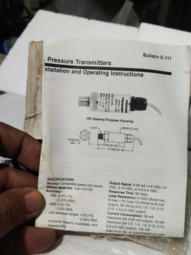 Dwyer 628 4-20mA 15PSIG 1/4 NPT Pressure Transducer Transmitter Controller - Image 2