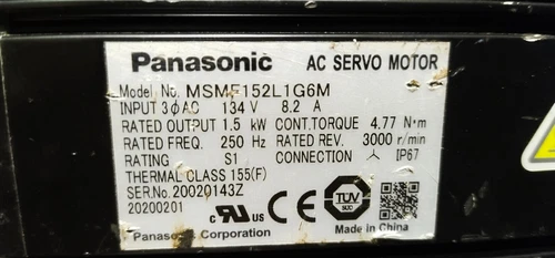 Panasonic MSMF152L1G6M 3P AC Servo Motor 1.5KW 3000RPM 4.7Nm Control Transmitter
