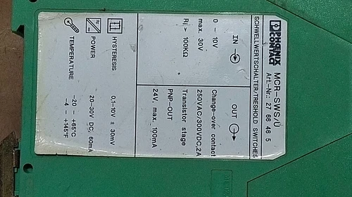 Phoenix Contact MCR-SWS/U Treshold Switches Converter 24V Controller Transmitter