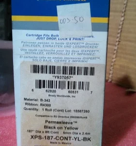 Brady XPS-187-CONT-YL-BK XPS-250 Labeling Cartridge Transmitter Transducer