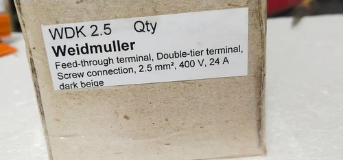 Weidmuller WDK 2.5 Feed through Double terminal Screw connection 2.5mm² 400V 22A