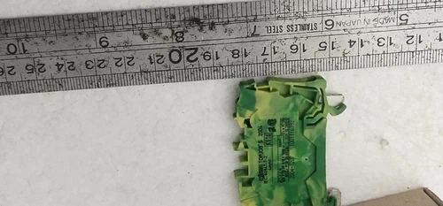 Wago 2004-1207 Ground Terminal Block 6.2mm² 2 Conductor DinRail Cage Clamp Green