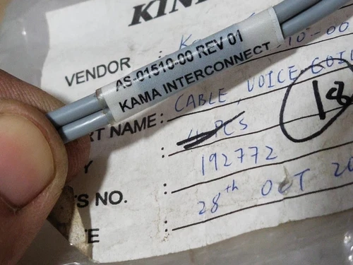 KAMA AS-01510-00 REV 01 Interconnect cable Transducer Controller