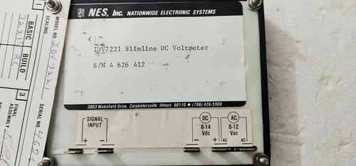 Weschler NES Instruments IDV7221 Slimline DC Voltmeter Transducer Controller