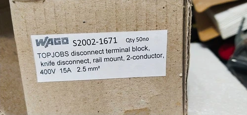 Wago S 2002-1671 TOPJOBS Disconnect Terminal Block Knife 2Conductor 400V 16A 2.5