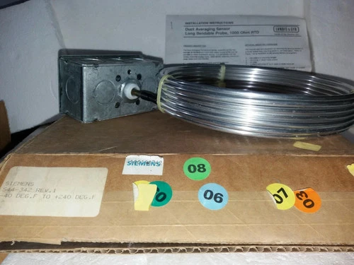 Siemens 1000 Ohms RTD Landis & Gyr 544-342 Duct Sensor Long Bendable Probe
