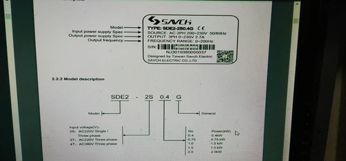 Savch SDE2 Servo Drive 220V 1/3 Phase 0.4KW 200Hz PLC Transducer Transmitter